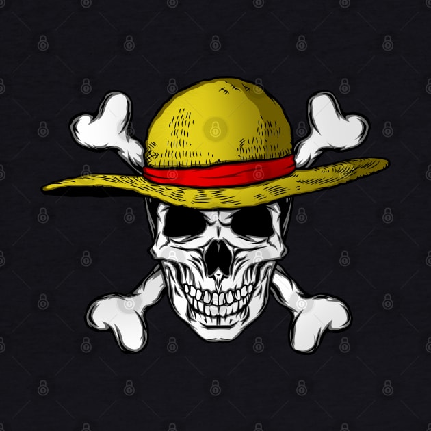 STRAW HAT PIRATE SKULL by berserk